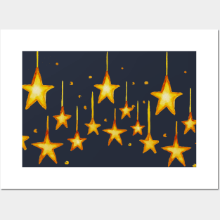 Gold stars christmas vibe Posters and Art